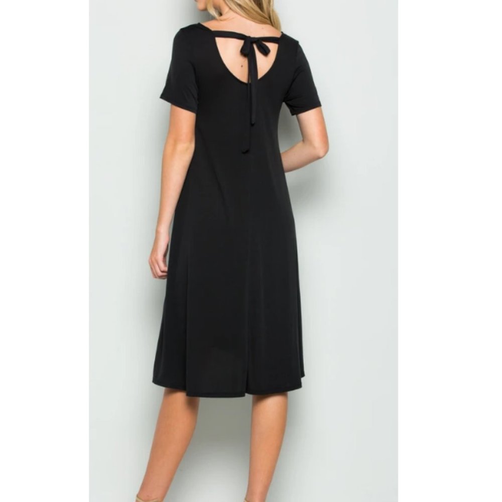 New COA Knit Midi Dress in ash black